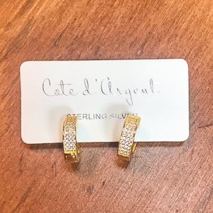 Cote d Argent Pave Hoop Earrings